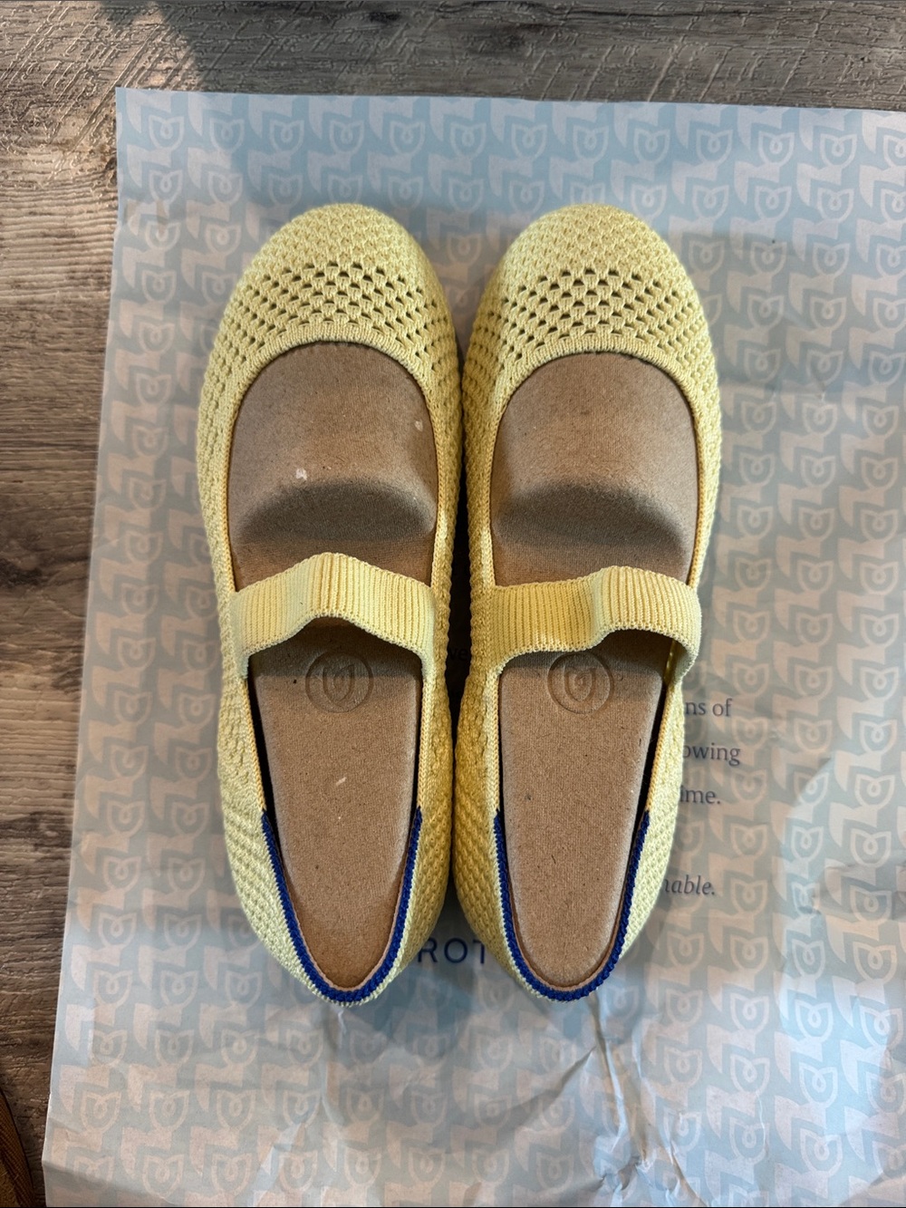 Rothy's Yellow Knit Mary Jane Flats for Kids
